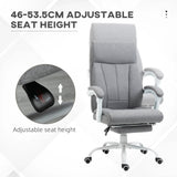 Vinsetto Office Chair, Ergonomic Desk Chair, Fabric Work Study Chair with 155 Reclining Back and Footrest, Adjustable Height and Swivel Wheels, Grey