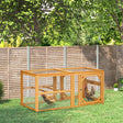 PawHut Wooden Chicken Coop with Perches, Doors, Combinable Design, for 2-4 Chickens - Natural Wood Colour