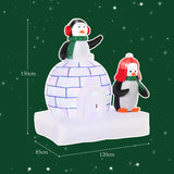 HOMCOM 5ft Christmas Inflatable Two Penguins Wearing a Scarf with Ice House Blow Up Decor Home Indoors with Built-in LED Lights Outdoor Toys in Lawn Garden