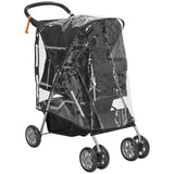 PawHut Pet Travel Stroller with Rain Cover, 4 Wheels Foldable Travel Carriage with Wheels Zipper Entry Cup Holder Storage Basket Black