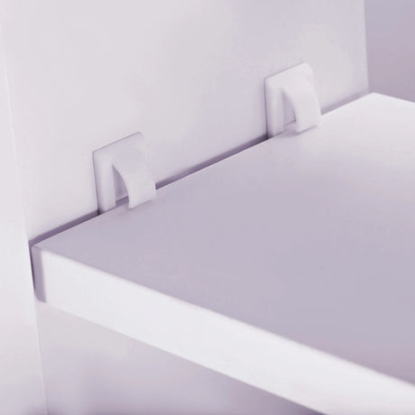 HOMCOM 80 x 15 cm Double Door Bathroom Mirror Cabinet - White