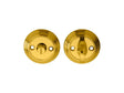 DELAMAIN TURN & RELEASE ON ROUND ROSE (4.9 X 67MM SPINDLE) - (FACE FIX) - POLISHED BRASS - 55MM - SET