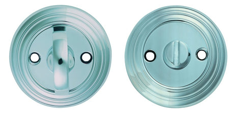 DELAMAIN TURN & RELEASE ON ROUND ROSE (4.9 X 67MM SPINDLE) - (FACE FIX) - POLISHED CHROME - 55MM - SET