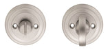 DELAMAIN TURN & RELEASE ON ROUND ROSE (4.9 X 67MM SPINDLE) - (FACE FIX) - SATIN CHROME - 55MM - SET