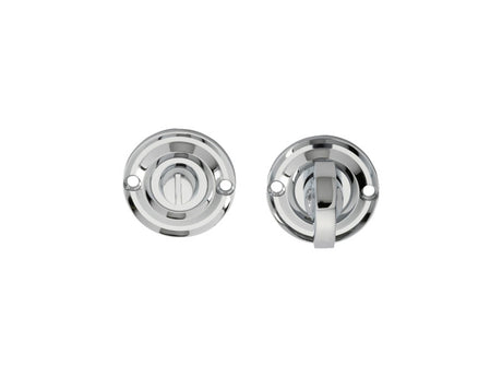DELAMAIN TURN & RELEASE ON ROUND ROSE SMALL (4.9 X 67MM SPINDLE) - (FACE FIX) - POLISHED CHROME - 42MM - SET
