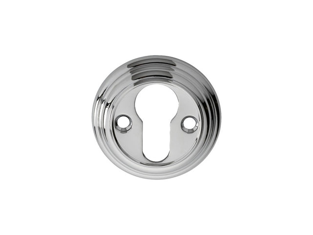 DELAMAIN - ESCUTCHEON EURO PROFILE ROUND FACE FIX - POLISHED CHROME - 55MM - EACH