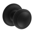 PLAIN KNOB ON CONCEALED FIX ROUND ROSE C/W LOCATING WASHER - Matt Black - Pair