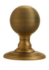 DELAMAIN REEDED KNOB (CONCEALED FIX) C/W LOCATING WASHER - FLORENTINE BRONZE - 51MM - PAIR