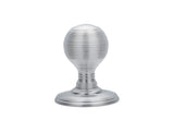 DELAMAIN REEDED KNOB (CONCEALED FIX) C/W LOCATING WASHER - SATIN CHROME - 51MM - PAIR