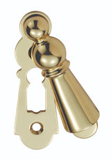 ESCUTCHEON - LOCK PROFILE COVERED FACE FIX LARGE - POLISHED BRASS - 73mm X 24mm - EACH