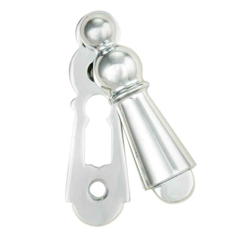 ESCUTCHEON - LOCK PROFILE COVERED FACE FIX LARGE - POLISHED CHROME - 73mm X 24mm - EACH