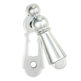 ESCUTCHEON - LOCK PROFILE COVERED FACE FIX LARGE - POLISHED CHROME - 73mm X 24mm - EACH