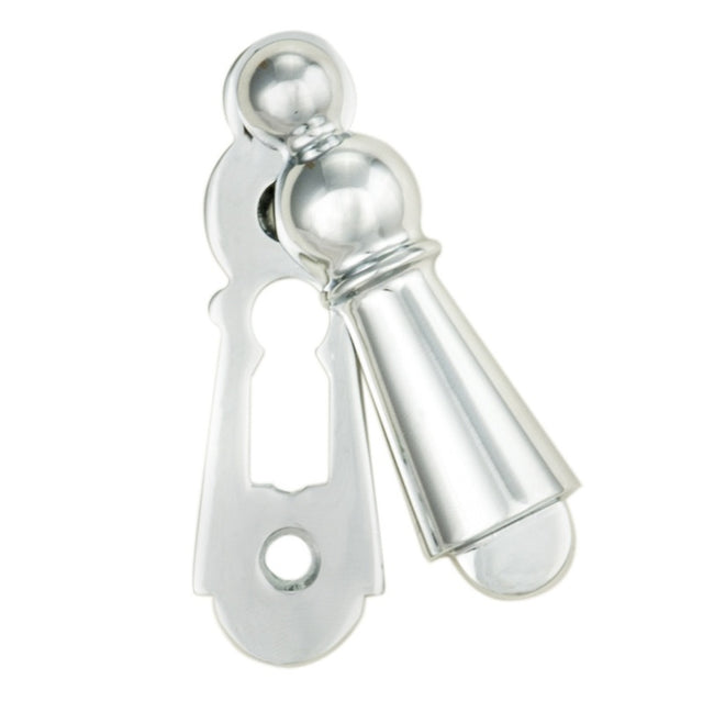 ESCUTCHEON - LOCK PROFILE COVERED FACE FIX LARGE - POLISHED CHROME - 73mm X 24mm - EACH