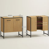 HOMCOM Bathroom Vanity Unit, Under Sink Storage Cabinet with Soft-Close Doors for Basin without or with Pedestal, Natural