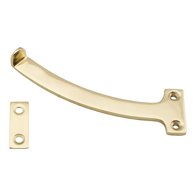 QUADRANT ARM CASEMENT STAY - POLISHED BRASS - 150MM - PAIR