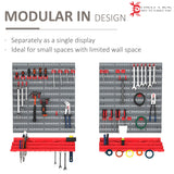 DURHAND 54 Pcs On-Wall Tool Equipment Holding Pegboard Home DIY Garage Organiser DIY w/ 50 Pegs 2 Shelves
