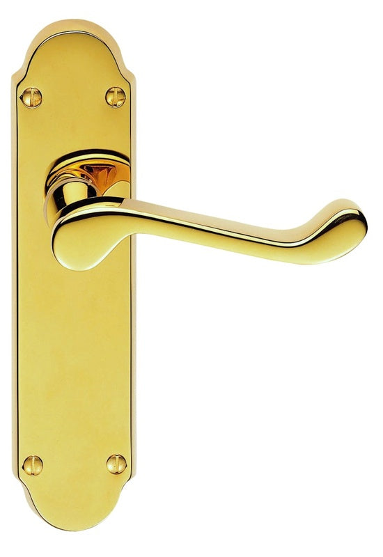 OAKLEY LEVER ON BACKPLATE - LATCH - STAINLESS BRASS - 170MM X 42MM - PAIR