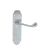 OAKLEY LEVER ON FACE-FIX BACKPLATE - LATCH - SATIN CHROME - 170MM X 42MM - PAIR