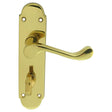 OAKLEY LEVER ON FACE-FIX BACKPLATE - BATHROOM 57MM - POLISHED BRASS - 170MM X 42MM - PAIR