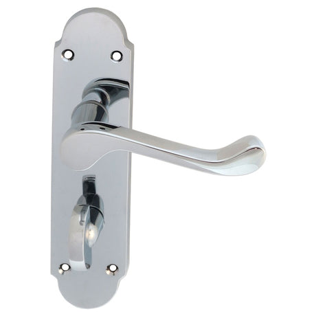 OAKLEY LEVER ON FACE-FIX BACKPLATE - BATHROOM 57MM - POLISHED CHROME - 170MM X 42MM - PAIR