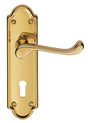 ASHTEAD LEVER ON FACE-FIX BACKPLATE - LOCK 57MM - POLISHED BRASS - 168MM X 48MM - PAIR