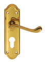 ASHTEAD LEVER ON BACKPLATE - LOCK EURO PROFILE 47.5MM C/C - POLISHED BRASS - 168MM X 48MM - PAIR