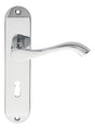 ANDROS LEVER ON BACKPLATE - LOCK 57MM C/C - POLISHED CHROME - 180MM X 40MM - PAIR