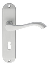 ANDROS LEVER ON BACKPLATE - LOCK 57MM C/C - SATIN CHROME - 180MM X 40MM - PAIR