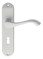 ANDROS LEVER ON BACKPLATE - LOCK 57MM C/C - SATIN CHROME - 180MM X 40MM - PAIR