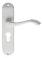 ANDROS LEVER ON BACKPLATE - LOCK EURO PROFILE 47.5MM C/C - SATIN CHROME - 180MM X 40MM - PAIR