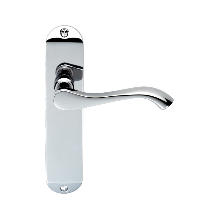 ANDROS LEVER ON BACKPLATE - LATCH - POLISHED CHROME - 180MM X 40MM - PAIR