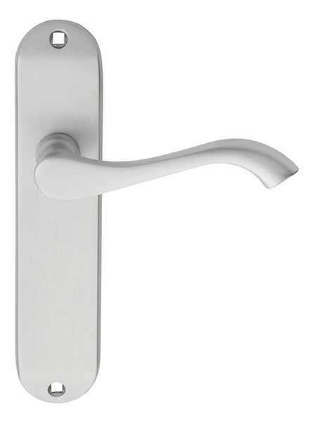 ANDROS LEVER ON BACKPLATE - LATCH - SATIN CHROME - 180MM X 40MM - PAIR