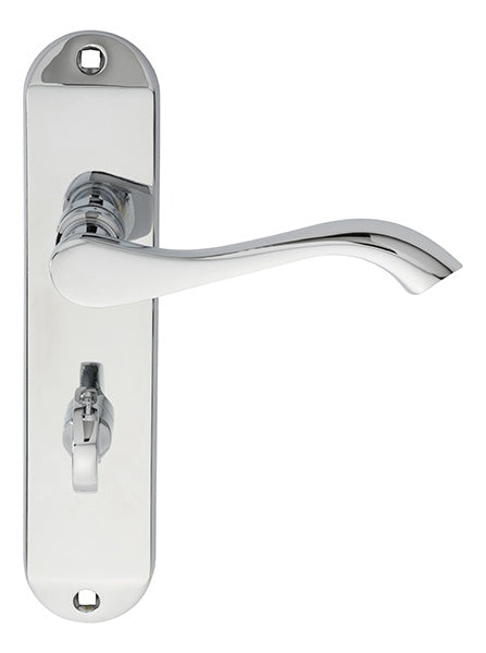 ANDROS LEVER ON BACKPLATE - BATHROOM 57MM C/C - POLISHED CHROME - 180MM X 40MM - PAIR