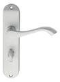 ANDROS LEVER ON BACKPLATE - BATHROOM 57MM C/C - SATIN CHROME - 180MM X 40MM - PAIR