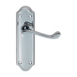 ASHTEAD LEVER ON BACKPLATE - LATCH - POLISHED CHROME - 168MM X 48MM - PAIR