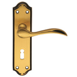 MADRID LEVER ON BACKPLATE - LOCK 57MM C/C - FLORENTINE BRONZE - 180MM X 45MM - PAIR