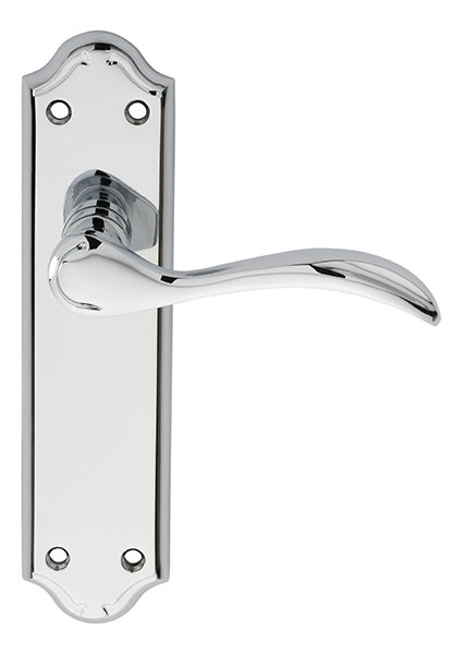 MADRID LEVER ON BACKPLATE -  LATCH - POLISHED CHROME - 180MM X 45MM - PAIR