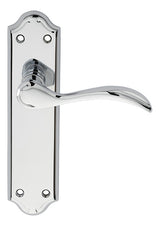 MADRID LEVER ON BACKPLATE -  LATCH - POLISHED CHROME - 180MM X 45MM - PAIR
