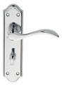 MADRID LEVER ON BACKPLATE - BATHROOM 57MM C/C - POLISHED CHROME - 180MM X 45MM - PAIR