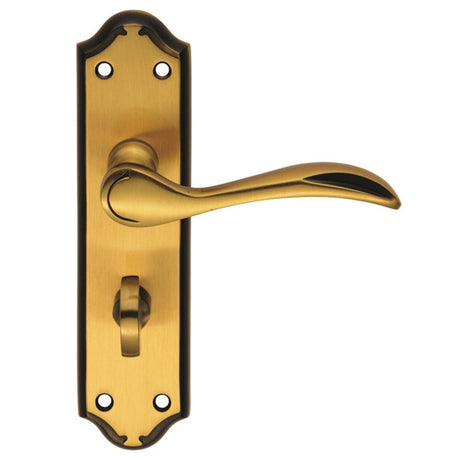 MADRID LEVER ON BACKPLATE - BATHROOM 57MM C/C - FLORENTINE BRONZE - 180MM X 45MM - PAIR