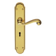 CHESHAM LEVER ON BACKPLATE - LOCK 57MM C/C - POLISHED BRASS - 248MM X 50MM - PAIR