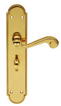 CHESHAM LEVER ON BACKPLATE - BATHROOM 57MM C/C - POLISHED BRASS - 248MM X 50MM - PAIR