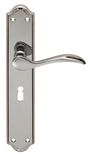 MADRID LEVER ON BACKPLATE - LOCK 57MM C/C - POLISHED CHROME - 242MM x 45MM - PAIR