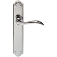 MADRID LEVER ON BACKPLATE - LATCH - POLISHED CHROME - 242MM X 45MM - PAIR