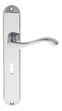 ANDROS LEVER ON BACKPLATE - LOCK 57MM C/C - POLISHED CHROME - 242MM X 40MM - PAIR