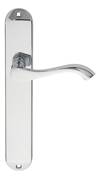 ANDROS LEVER ON BACKPLATE - LATCH - POLISHED CHROME - 242MM X 40MM - PAIR