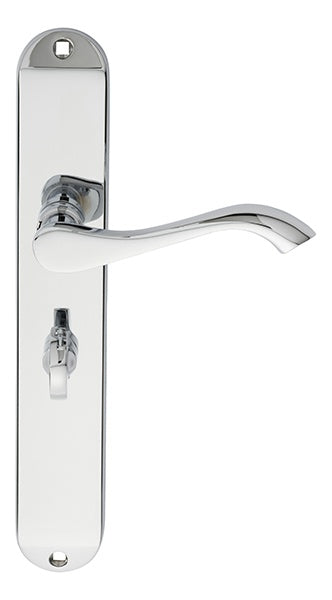 ANDROS LEVER ON BACKPLATE - BATHROOM 57MM C/C - POLISHED CHROME - 242MM X 40MM - PAIR