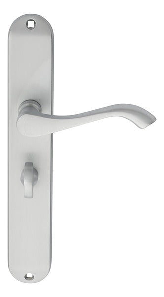 ANDROS LEVER ON BACKPLATE - BATHROOM 57MM C/C - SATIN CHROME - 242MM X 40MM - PAIR