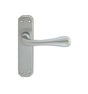 EDEN LEVER ON BACKPLATE - LATCH - SATIN CHROME - 180MM X 40MM - PAIR