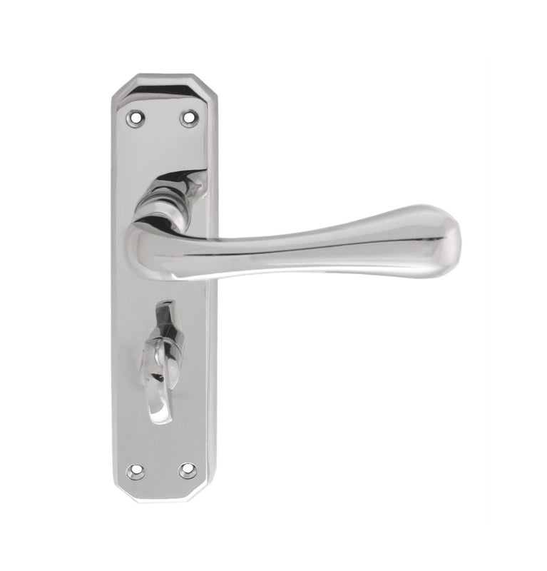 EDEN LEVER ON BACKPLATE - BATHROOM 57MM C/C - POLISHED CHROME - 180MM X 40MM - PAIR